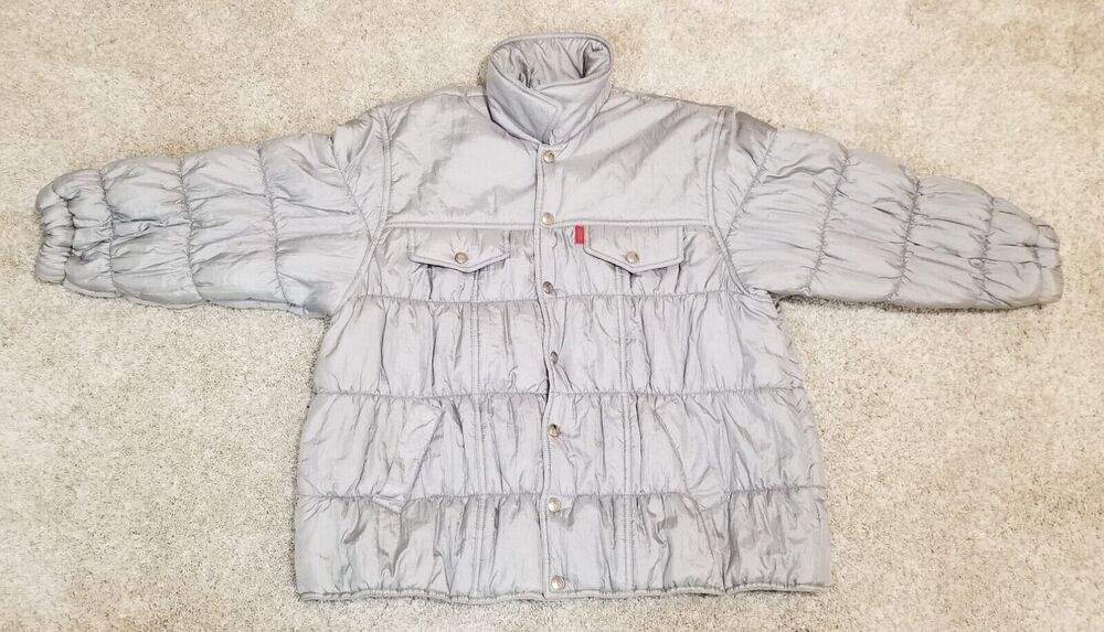 Kenzo Quilted Puffer Collared Jacket Womens Size M (160) Silver